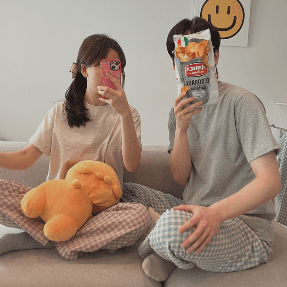 (1만장 돌파, 색상추가 업뎃)(당일출고) 모브 잔체크 파자마바지 (커플잠옷/홈웨어)