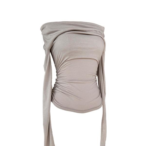 Rosy drape off shoulder T (2colors)