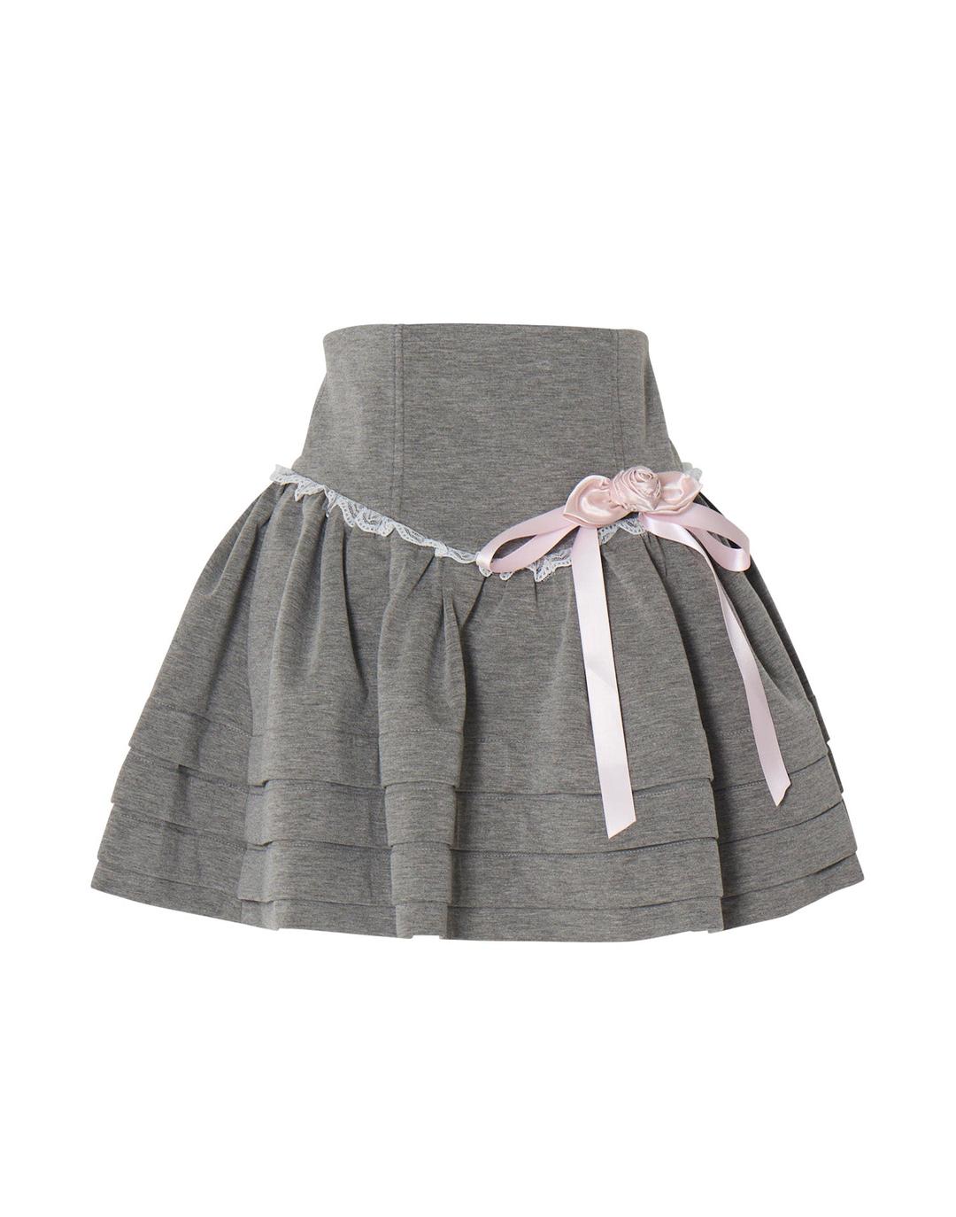 whipped cream skirt／Fiorforte - GRAY / M