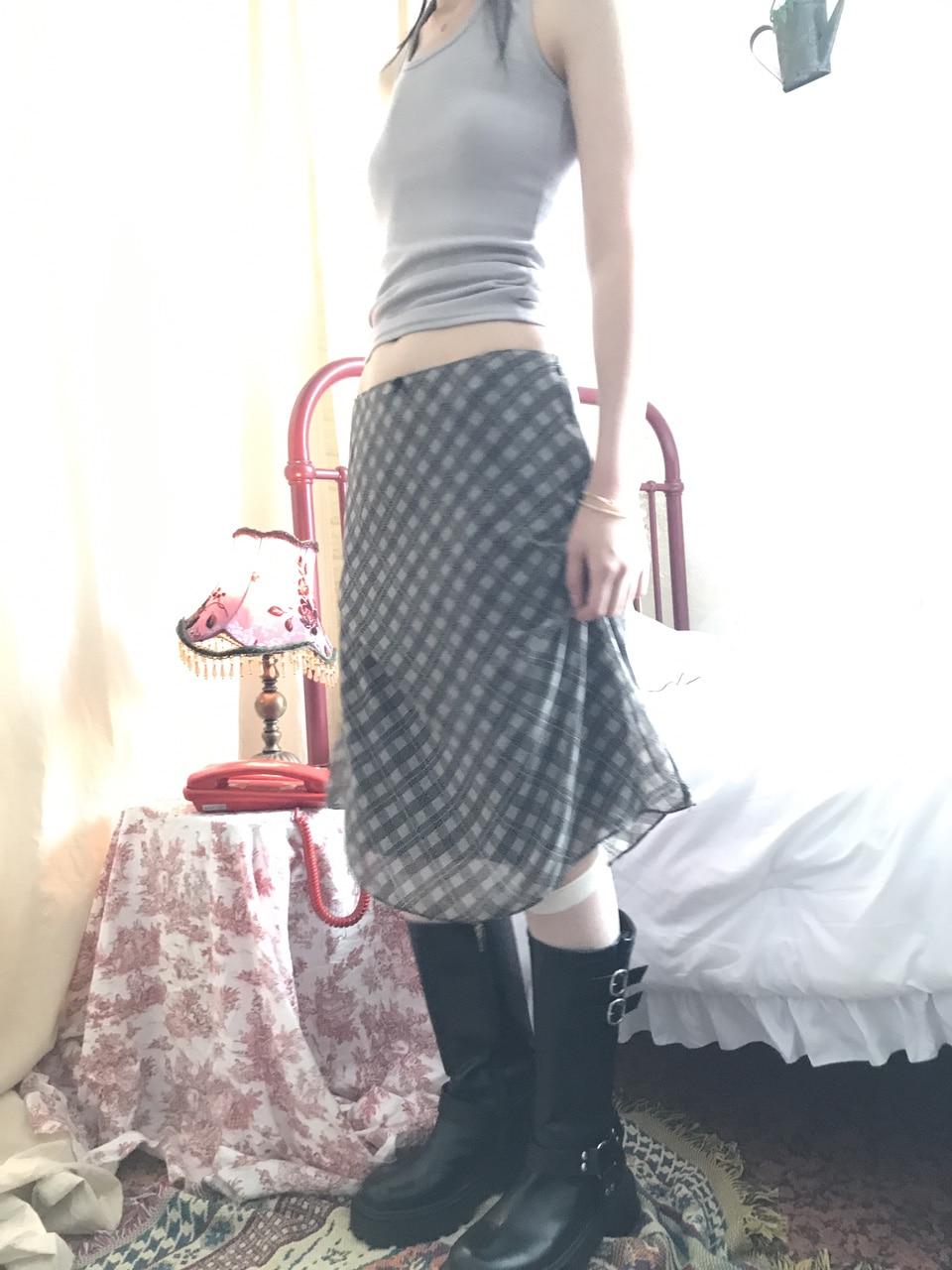 히피디피 chiffon check sk (2color)