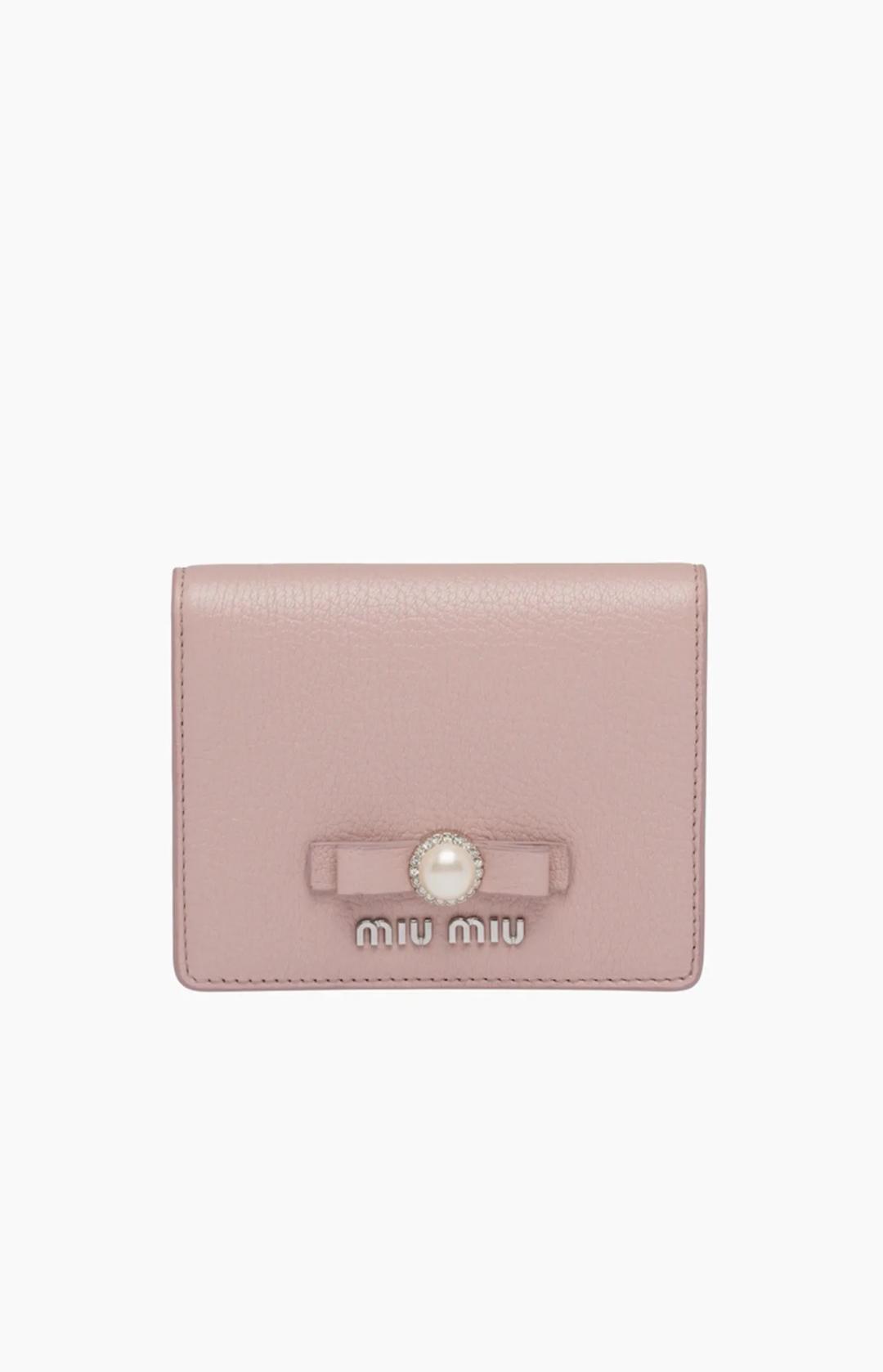 미우미우 마드라스 펄 반지갑 Miu Miu Small Madras Pearl Wallet