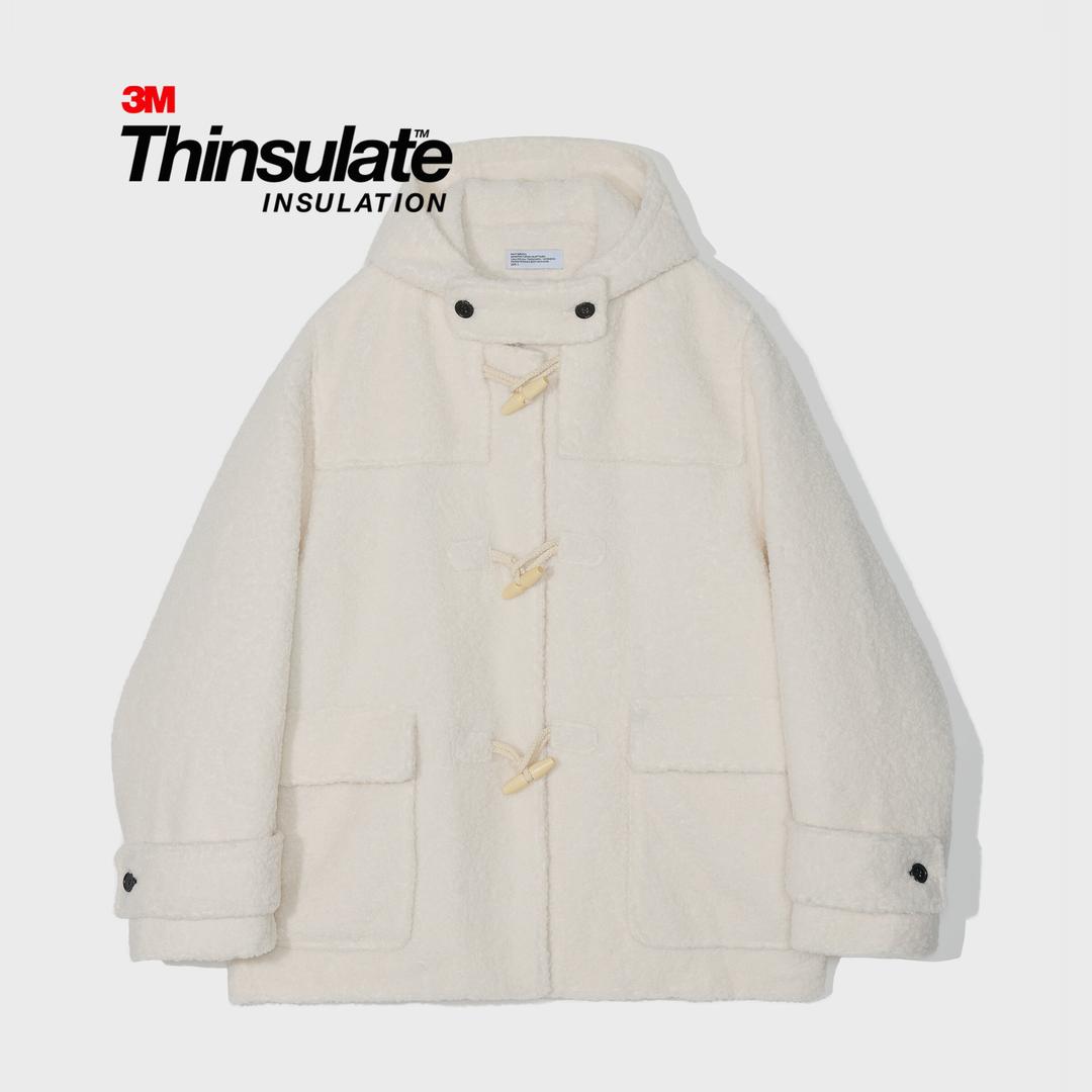 3M Thinsulate Boa Fleece Convoy Duffle Coat Ivory