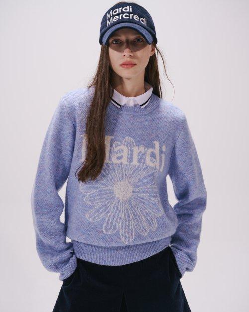 MOHAIR BLENDED KNIT PULLOVER_SKY IVORY