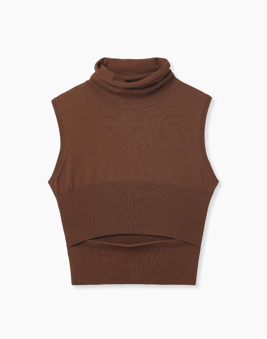 SLIT TURTLE KNIT (BROWN)