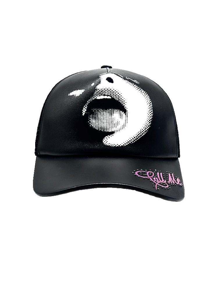 SAUCE GUYS CLUB Punk Leather Y2K Cap