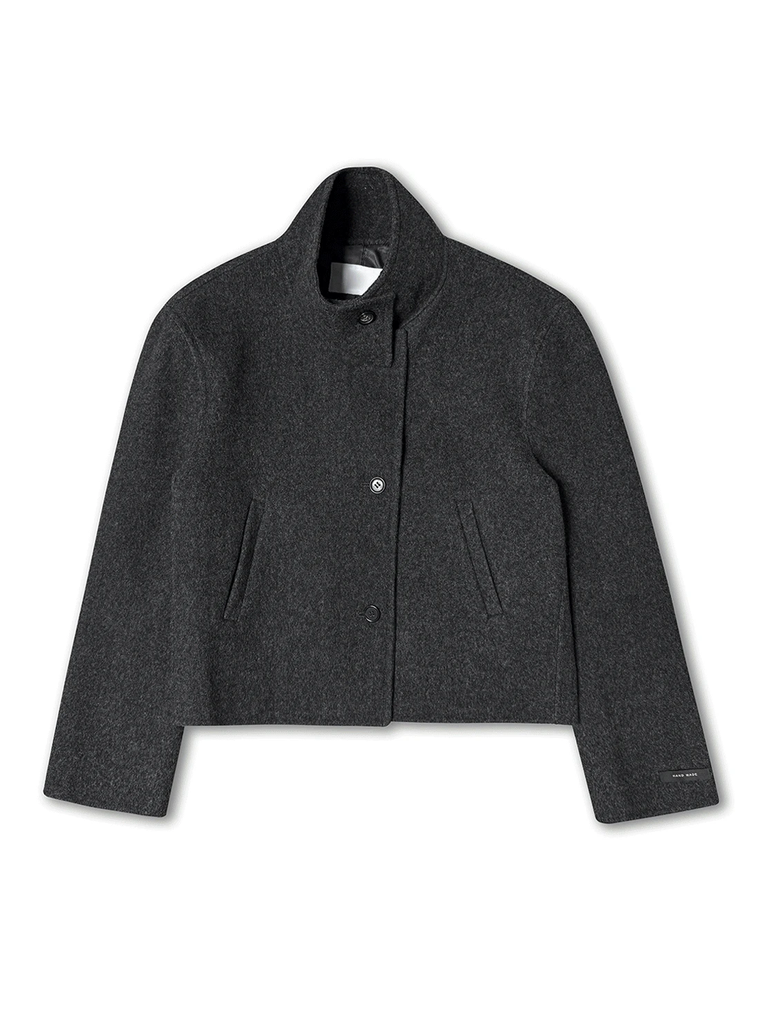 HIGH NECK HANDMADE CROP COAT