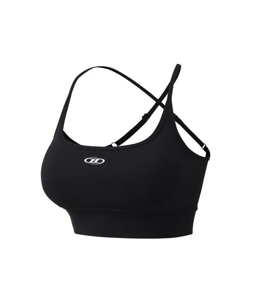 W CROSS BACK BRA TOP [BLACK]