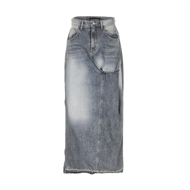 surgery in&out long skirt grey blue