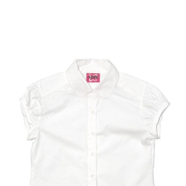 Puff Cap Sleeve Round Collar Shirt Ivory