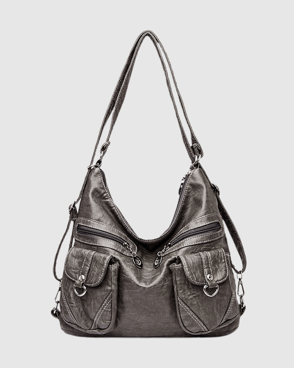 온디드 티플 빈티지 투포켓 지퍼 수납 빅 백팩 숄더백