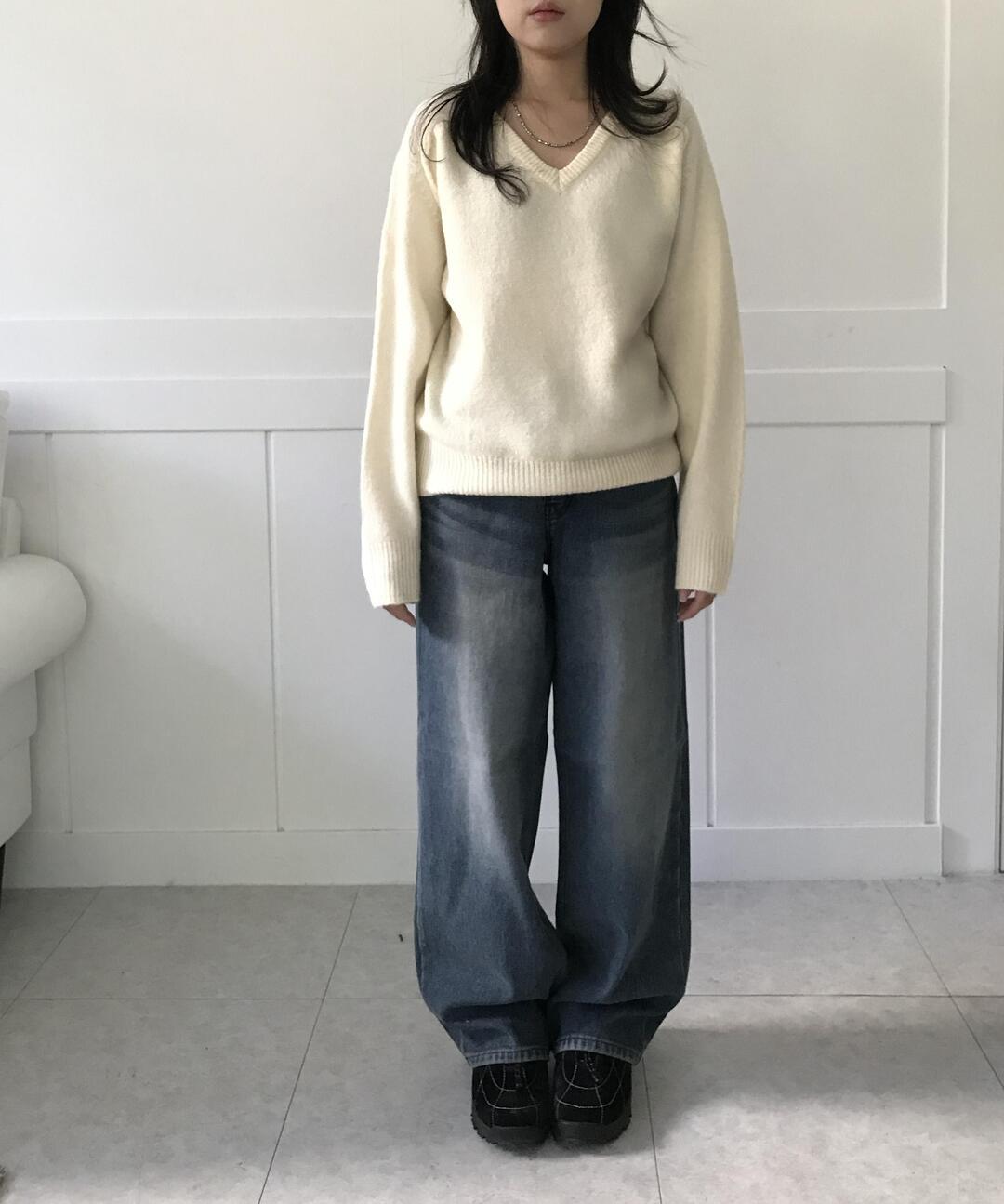 코이브 (12/27.1차출고)(속기모) 핀 스트레이트 와이드 데님