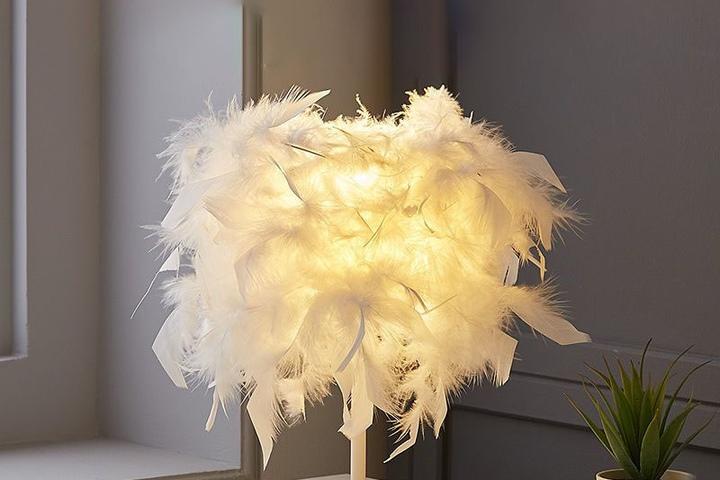 [해외] 북유럽 깃털 단스탠드 테이블 침실 깃털조명  2colors
