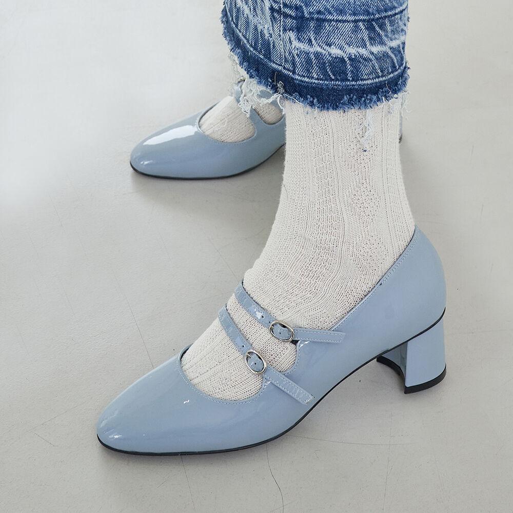 [blanc sur blanc] Carrie Mary Jane Pumps Sky Blue