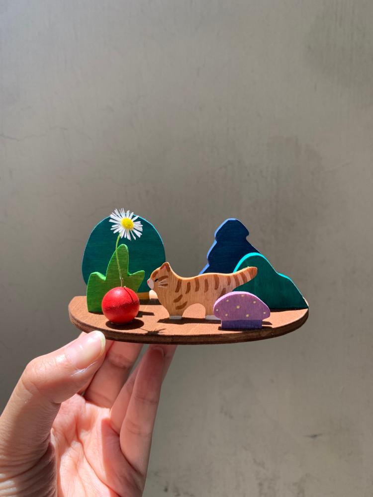 여름숲 고양이 다용도꽂이 / 메모꽂이 / 명함꽂이 / 반지걸이
