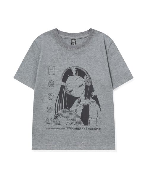 HEESU crop T-shirt [Grey]