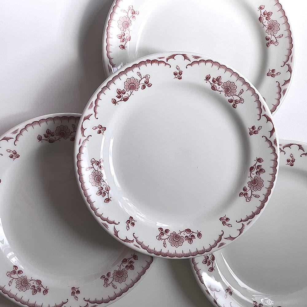 [중고] [빈티지]쉐난고 로즈 샐러드 플레이트 Shenango Rose Salad Plate