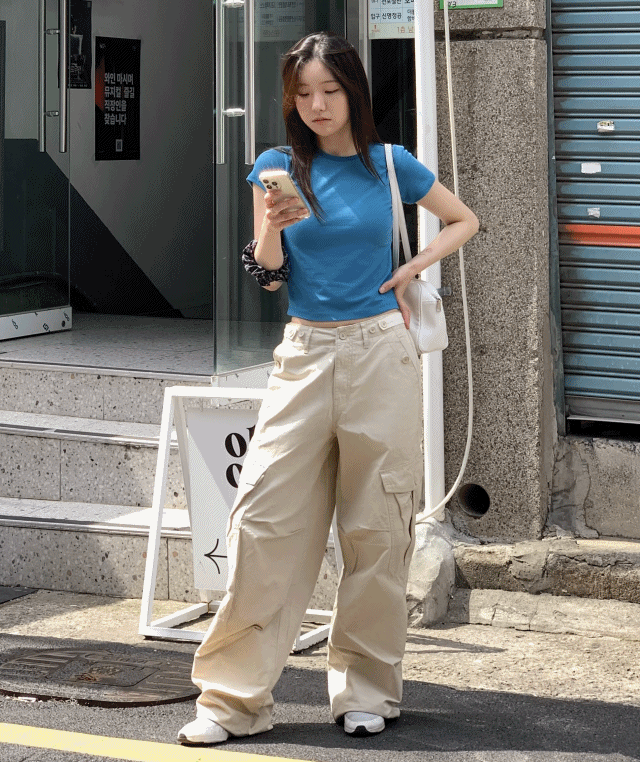 [여름원단/고퀄]  포레트 와이드 카고 팬츠