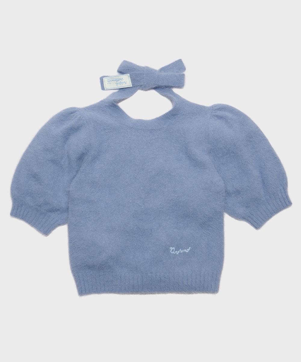 [NEW10%][X SAKI] ANGORA HALF SLEEVE KNIT - 3color