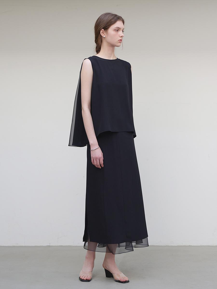 오브제 오간자 스커트