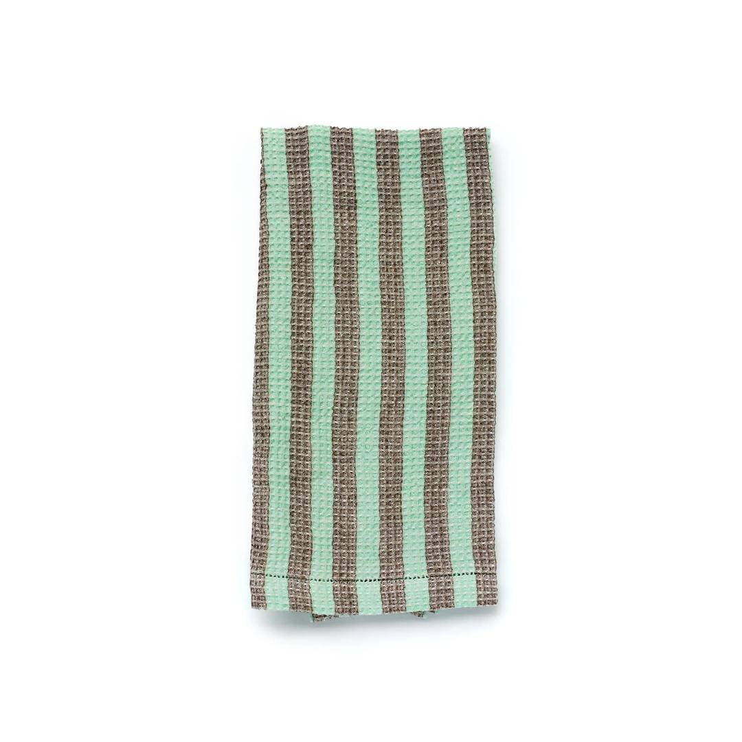 Montecatini Rigato Towel M - Acquamarina/Brown