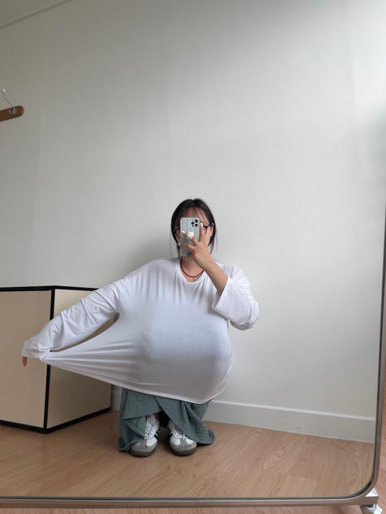 사이즈 무제한 오버핏 긴팔 티셔츠