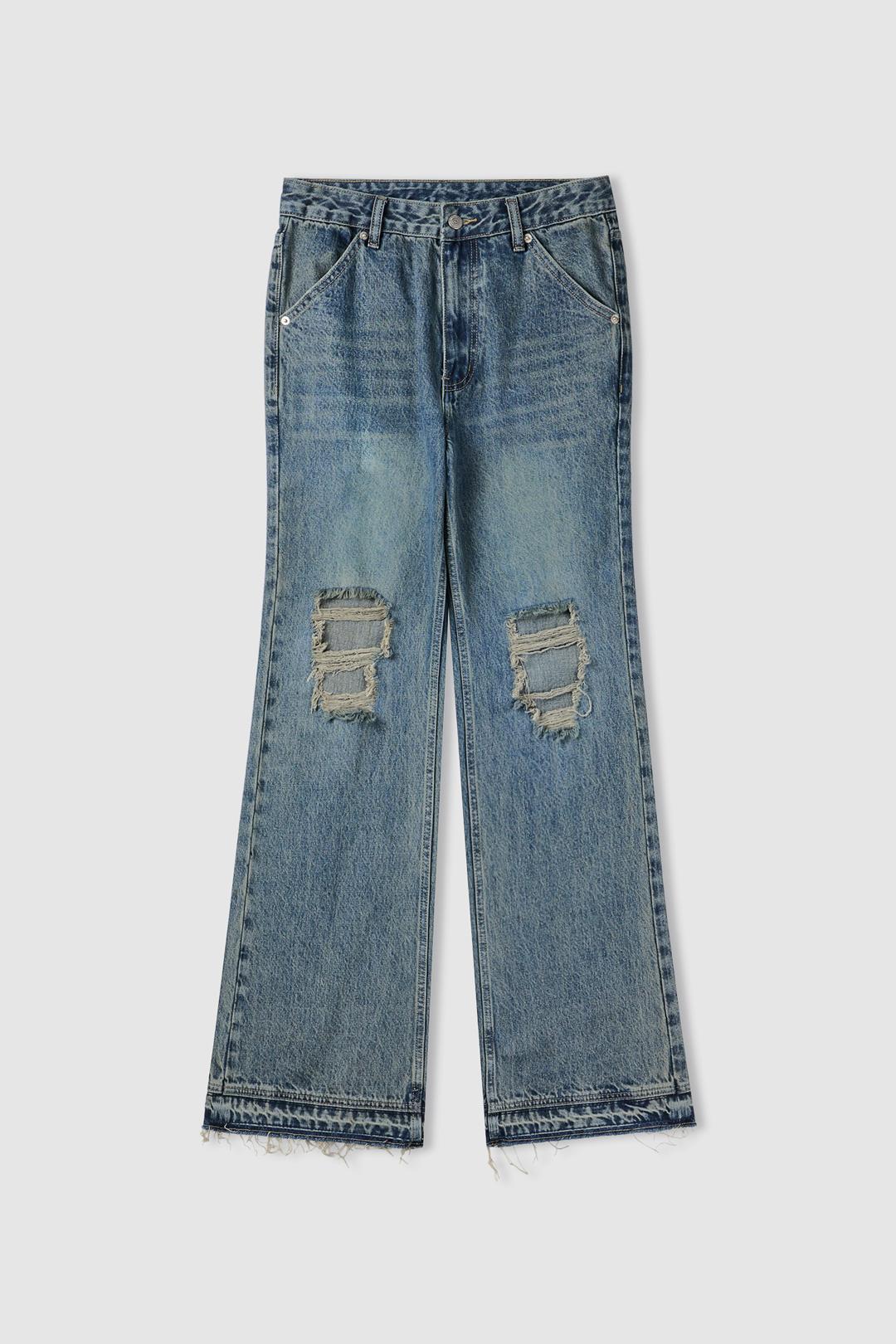 (W) Rizz Bootscut Denim Pants (Green Blue)