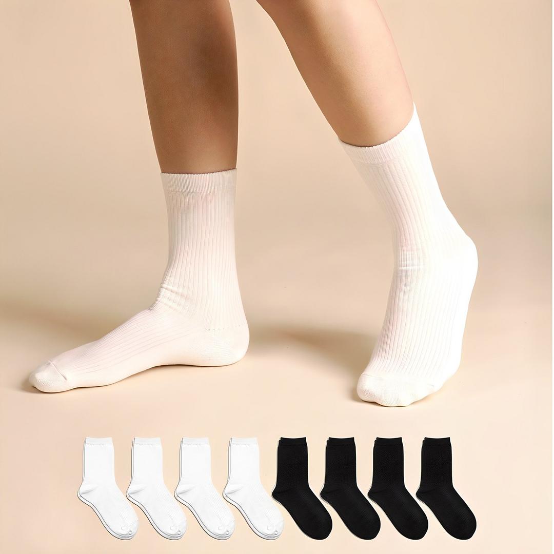 삭피엔스 여성용 발목이 가늘어 보이는 골지 중목 양말 8켤레 세트 - 양말 | 쿠팡