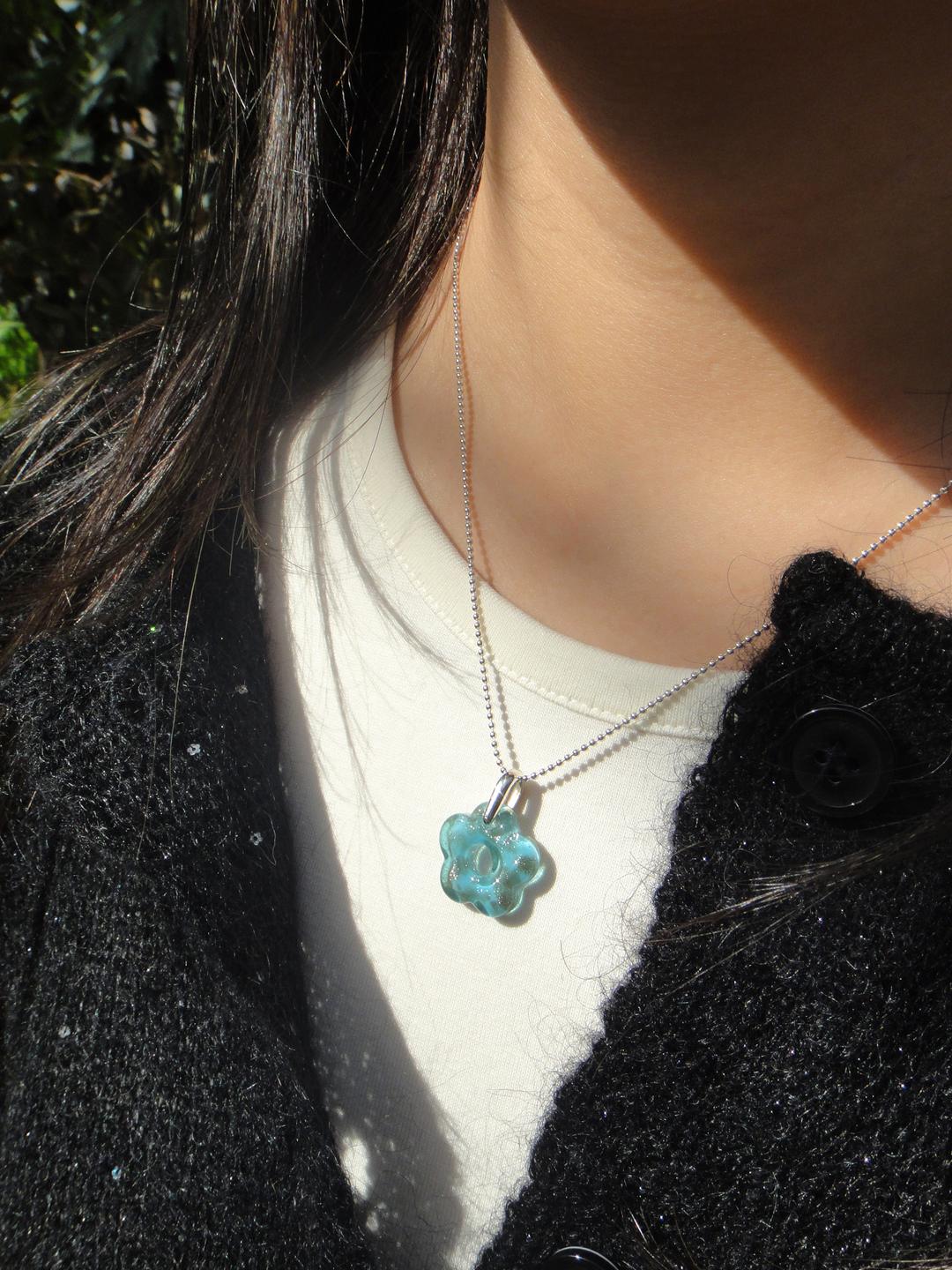 [6th] Signature Florette Necklace (Aqua)