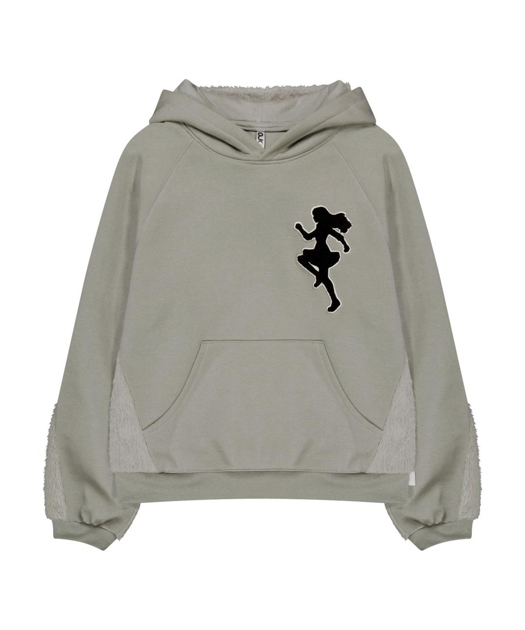 Knit Back Hoodie / Mint Grey