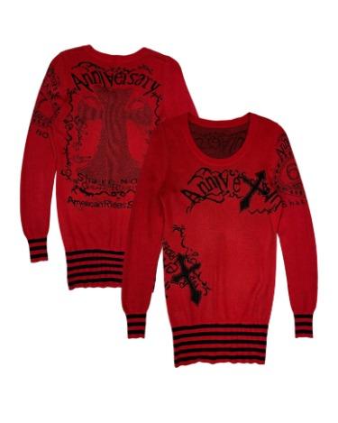 punk cross jacquard knit dress