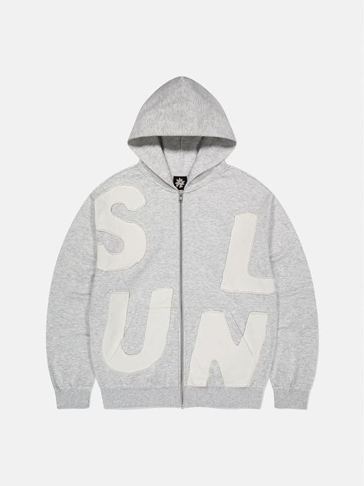 Capital Zip Up Hoodie Heather Grey
