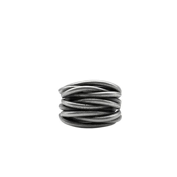 KAREN HILL TRIBE silver Brutalist Ribbed Ring