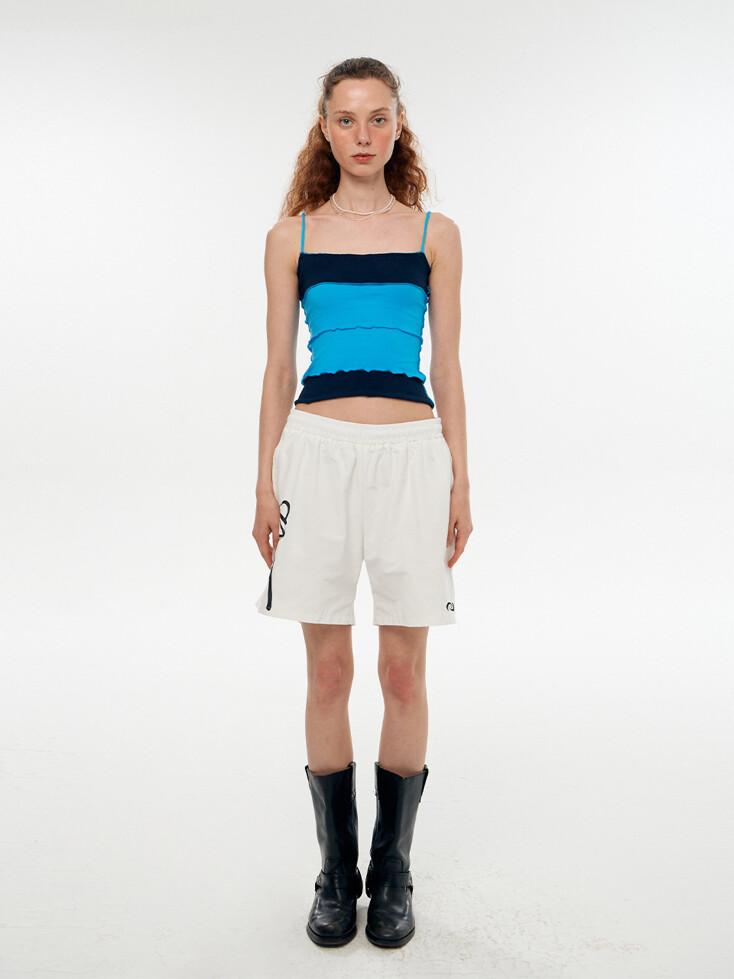 1990s track half pants [White]