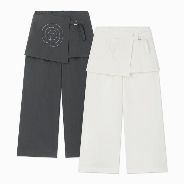 Labyrinth layered pants (gray / white)