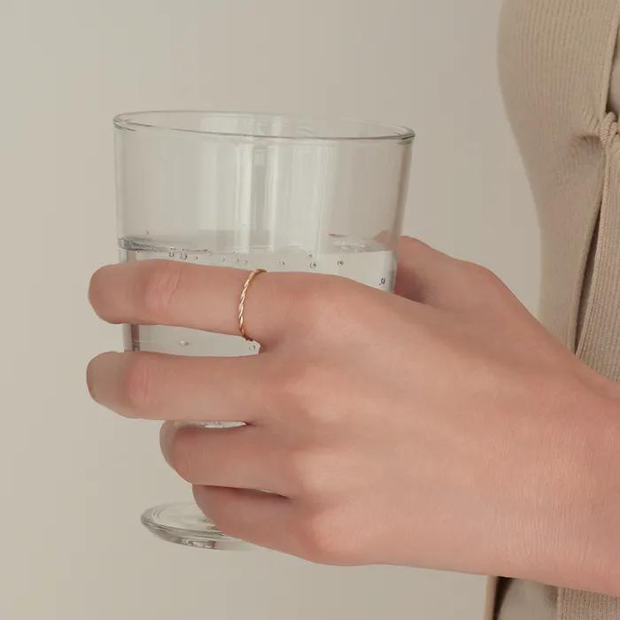 14k 슬림 로프 반지 (14k골드) #LFR11