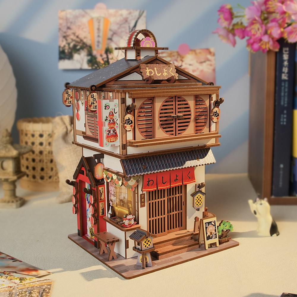 DIY 미니어처 하우스 센서 수납함 우드 미니어처 만들기 조립 조명 인테리어 TQ654