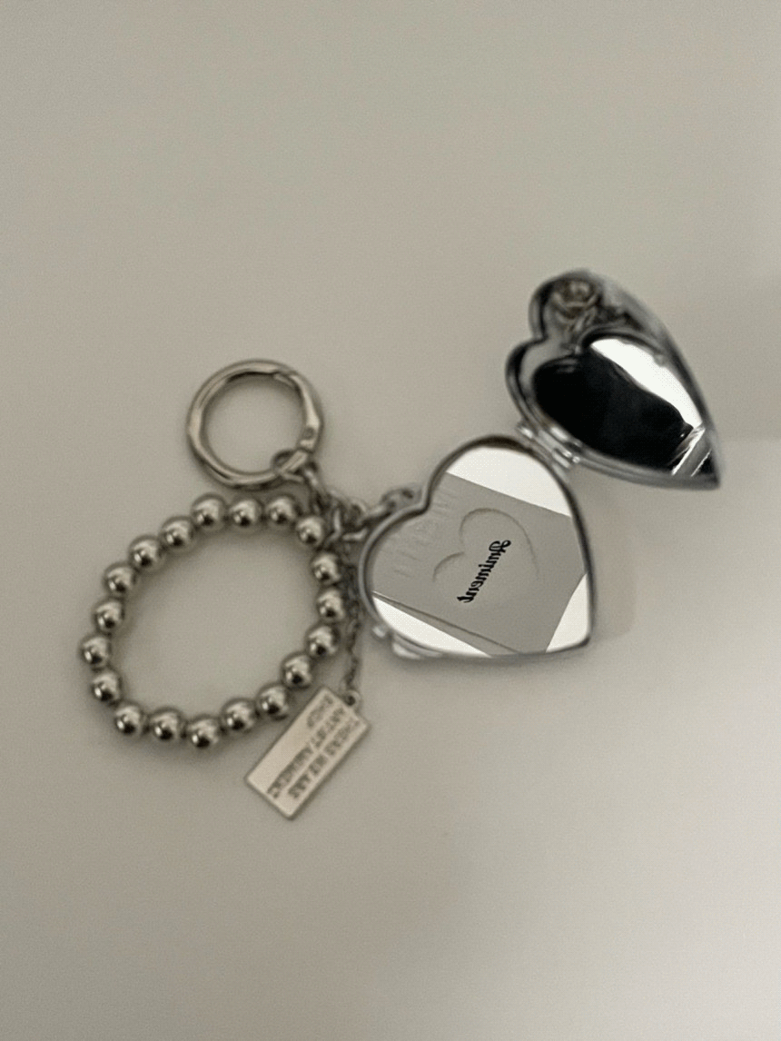 샵보애 amiment 아미먼트 미러 키링 실버 미니 거울 키홀더 써지컬 가방 참