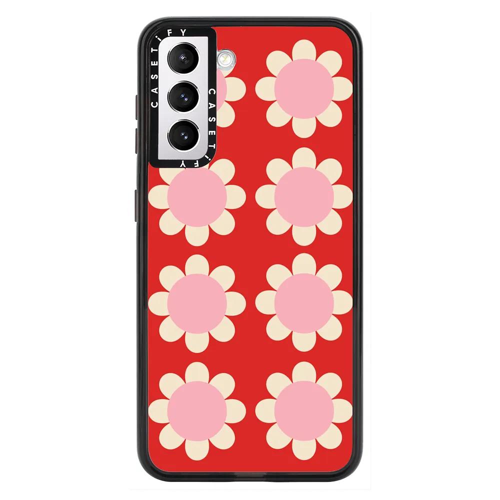 Retro Floral Red and Pink