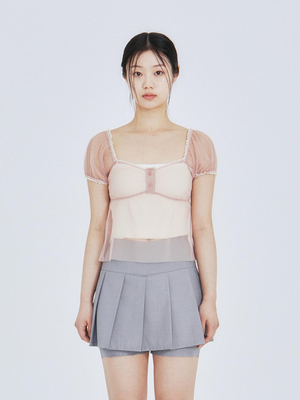 [6/26 예약배송]Dana square top set (Pink)