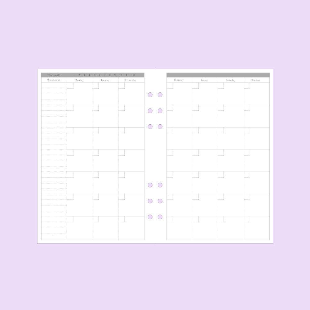 6공 다이어리 월간 속지 A6