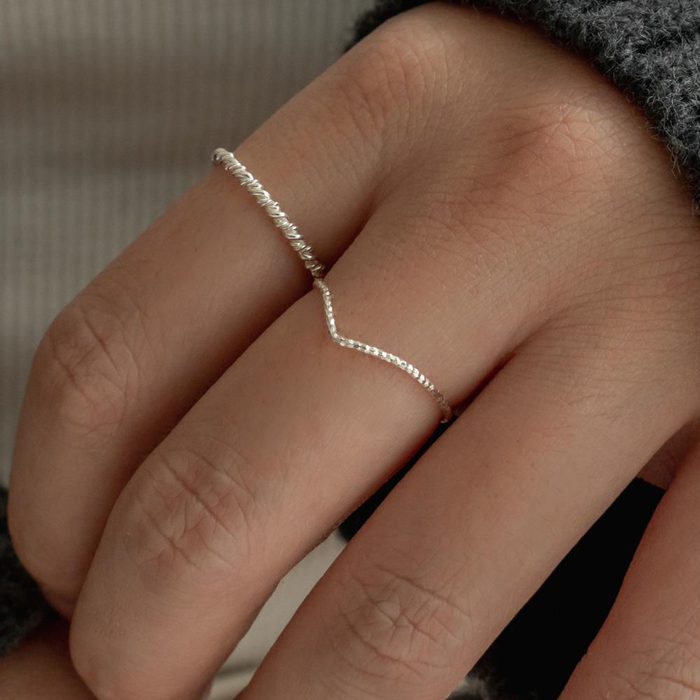 브이 컷팅 실버925 실반지