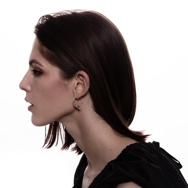 Quartz hoop earrings