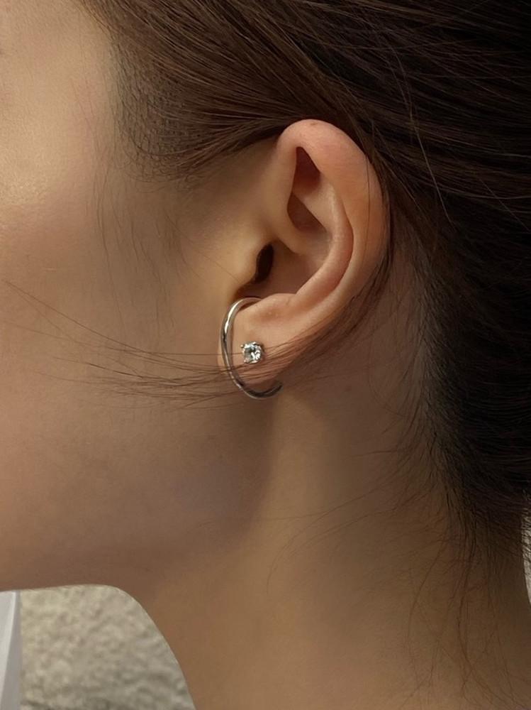 실버925 실루엣 이어커프 실버 링 드롭 귓바퀴 은 귀걸이