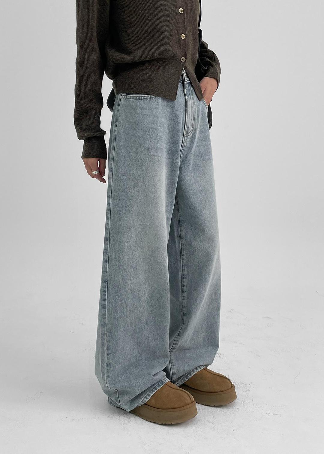 블랙업 [6천장판매] [MADE] 배턴 와이드 데님팬츠