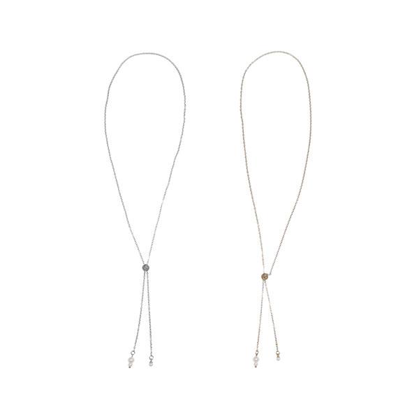 심플 진주 조절 볼 목걸이, 팔찌