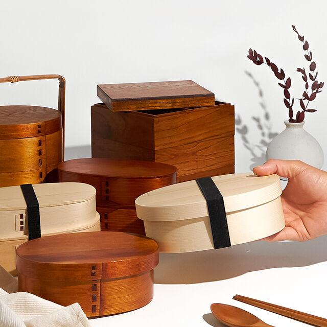 코지테이블 일본 우드 피크닉 도시락 1단 2단 3단 원형 런치박스