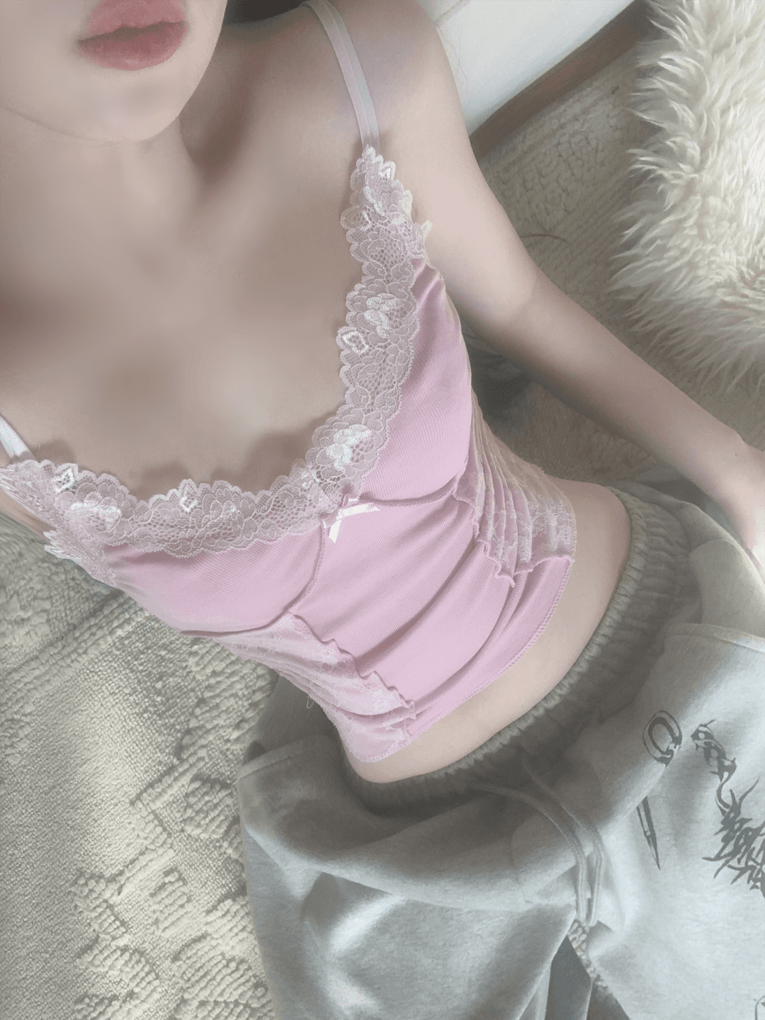 Ridona Lace Top (light pink)