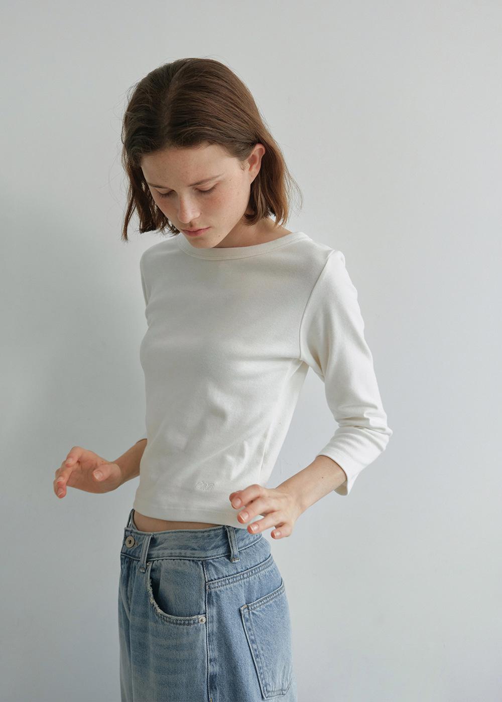 [5차] Boat neck t-shirt (ivory)