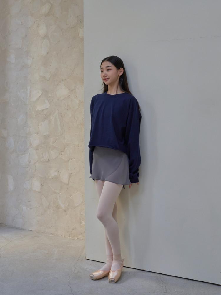 (챠콜그레이) 쇼트 쉬폰발레스커트 성인발레복 발레치마