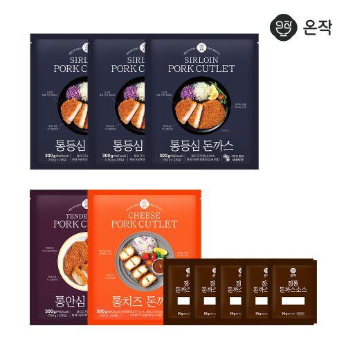 [온작] 온작돈까스 3종 150g X 10장(통등심6장+통안심2장+통 치즈2장)+소스 5팩